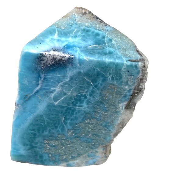 Larimar Other - 326g 11.5oz Larimar pectolite Dominican Natural Wedge Rare Slab Rock Mineral Gem